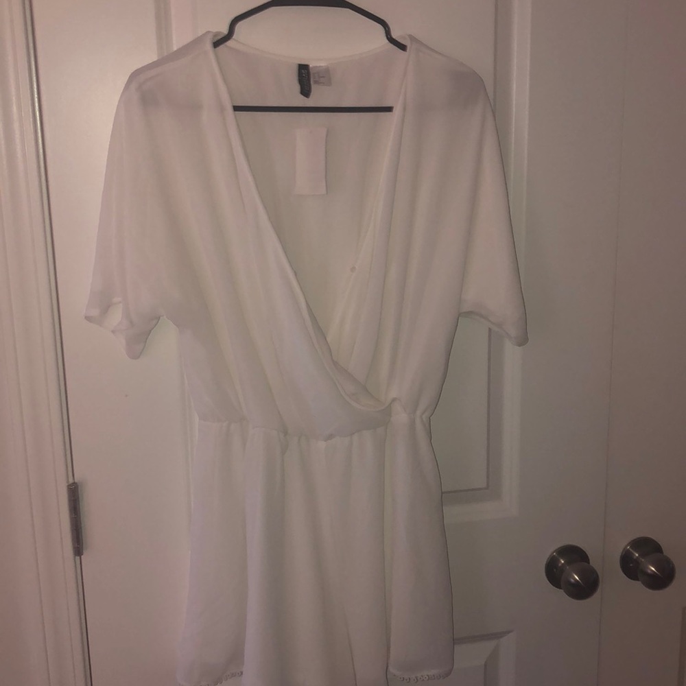 H and M size 12 white romper